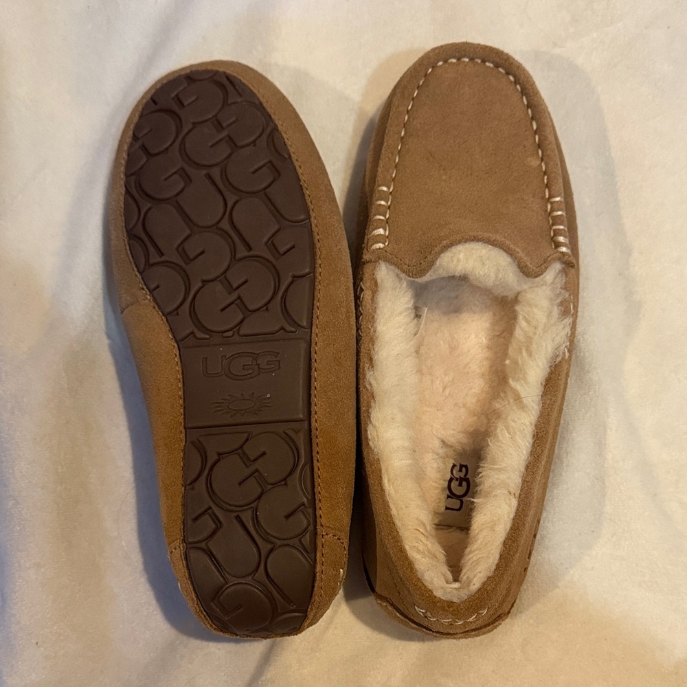 UGG Chestnut Suede Moccasin Slippers